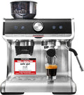 GASTROBACK Espresso Siebträgermaschine mit Mahlwerk inkl. Milchkännchen Tamper und Edelstahl Siebträger - Barista Kaffeemaschine mit Milchschäumer