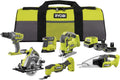 RYOBI Multifunktionswerkzeuge, 18 V ONE+ 10-tlg, Akku-Combo-Kit mit Schlagbohrschrauber, Stichsäge & mehr, inkl, Akkus, Ladegerät & Werkzeugtasche