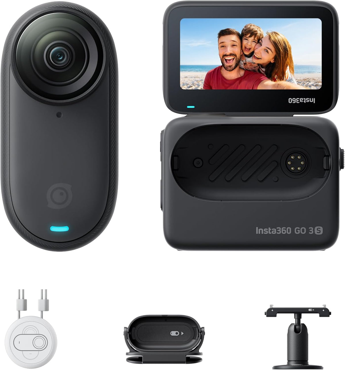 Insta360 GO 3S 128 GB 4K Nachtschwarz - Tragbare Mini Vlog Kamera