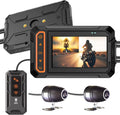 ydi 1080P 3 Motorrad Dashcam Vorne und Hinten Zoll Voll wasserdichte Motorrad Dual Kamera, Weitwinkel 155 Grad mit Wi-Fi, GPS, Fernbedienung, G-Sensor
