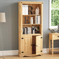 Bücherregal Büro-, Gewachstes Rustikales Pinienholz, Standard, P1101-CR, Vida Designs