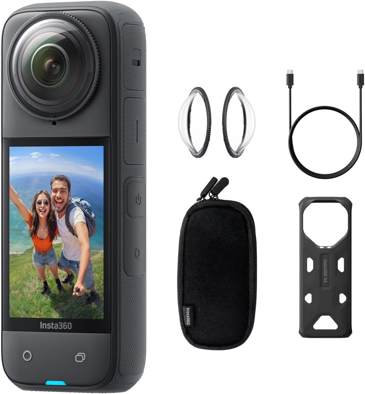 Amazon Renewed Actionkameras, Insta360 X4, wasserdichte 8K 360°-Action-Cam, 4K Weitwinkelvideos, Unsichtbarer Selfie-Stick Effekt