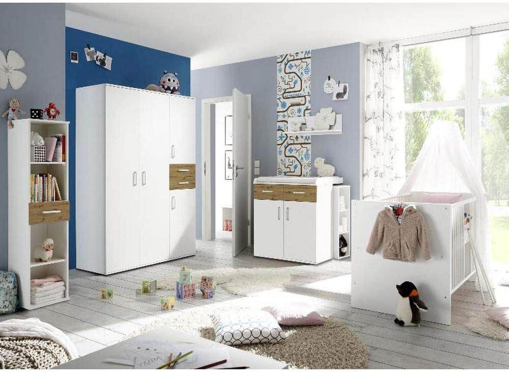 Möbel Sets, Sienna Kinderzimmer Komplett-Set 20064 - Babyzimmer 7 TLG. Komplett Set Baby Komplettset mitwachsend (Asteiche), storado.de