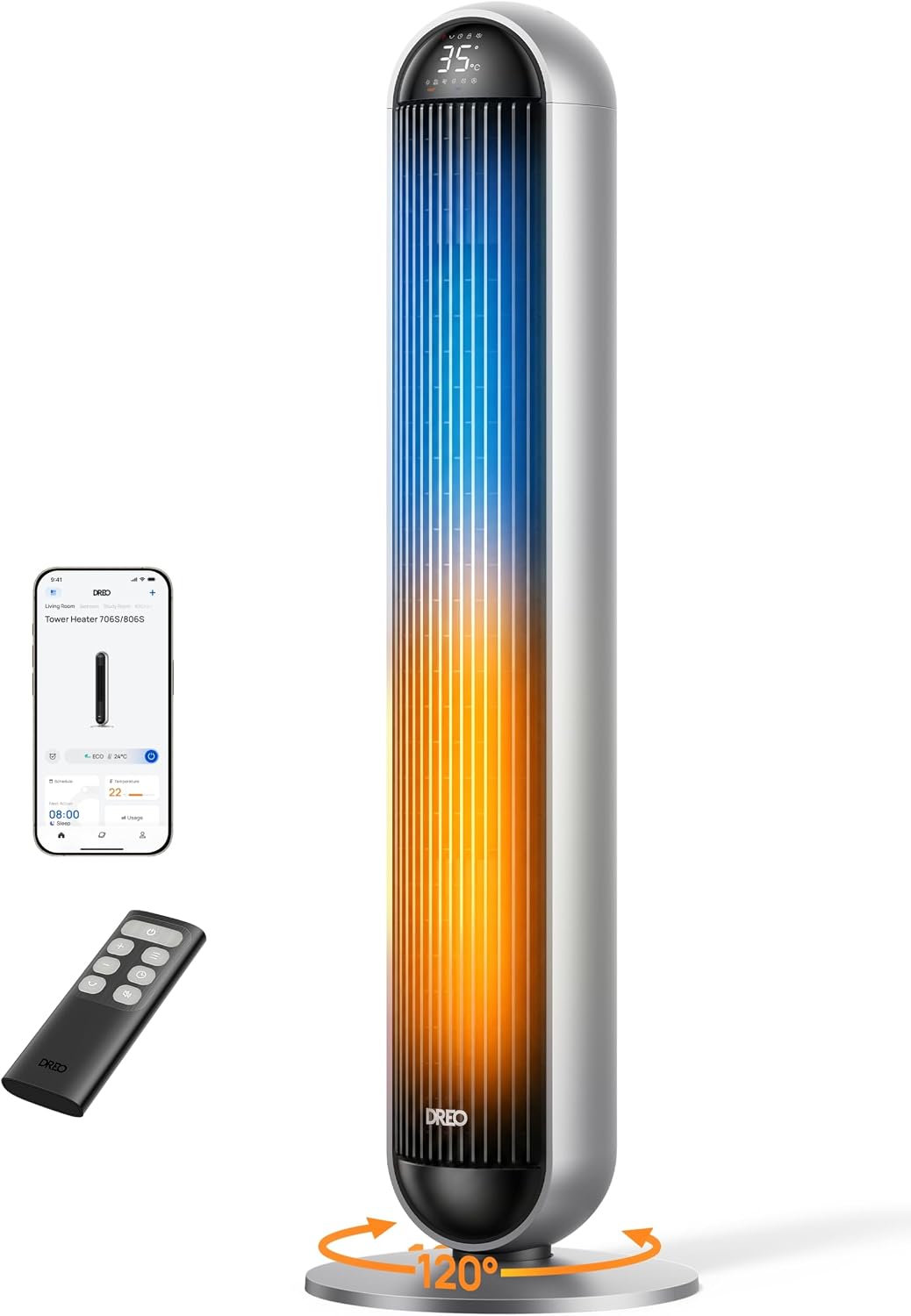 DREO 2-in-1 9m Smart Turmventilator & Heizlüfter s Standventilator