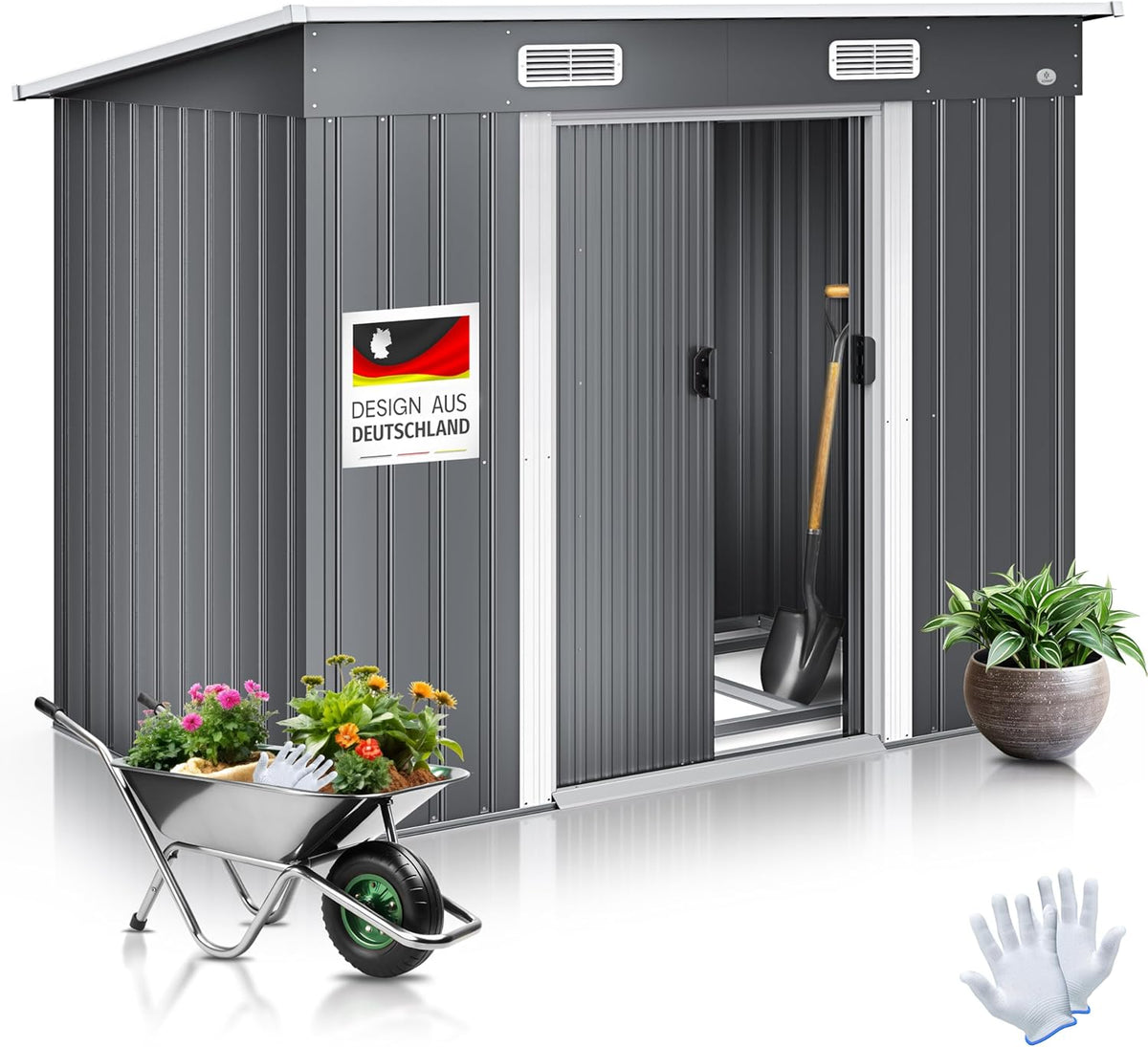 KESSER Gerätehaus,  ® - Gerätehaus L Metall 4 m³ mit