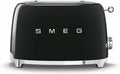 Smeg 2x2 TSF01BLEU - Toaster, 2 Schlitze für 2 Scheiben, 6 Vergoldungsniveaus, Heizfunktion, Abtau- und Bagel- Funktion, Sammelschublade, 950W