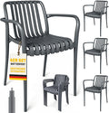 Möbel, Gartenstühle 4er Set Stapelbare 55 x 58, 5 x 81, 5 cm Dunkelgrau, Outsunny
