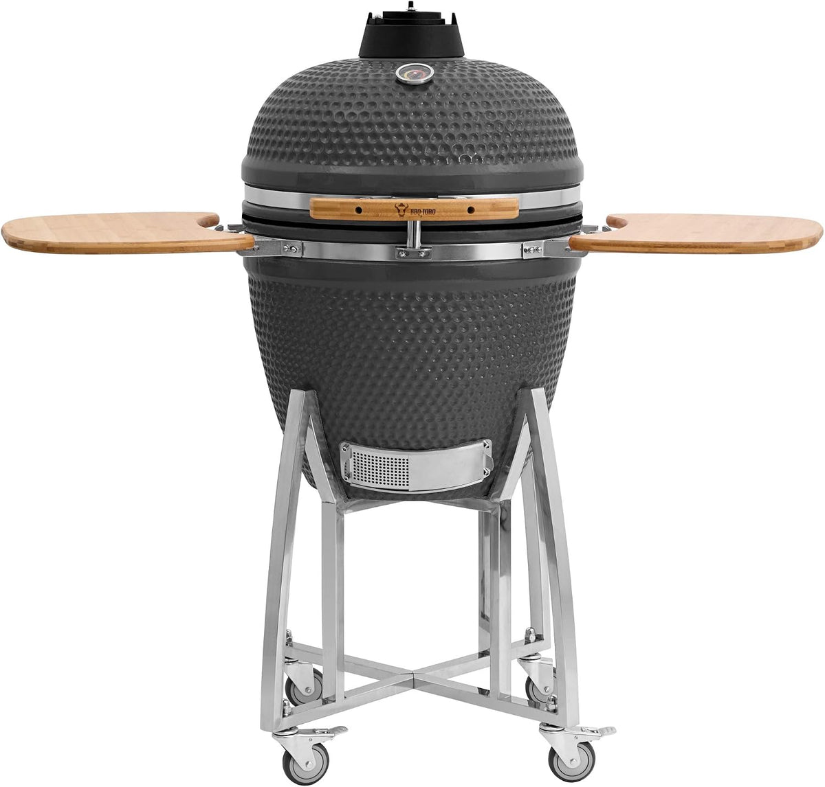 BBQ-Toro Holzkohlegrill,   Kamado Grill Holzkohlegrill 'KURO' Ø 52