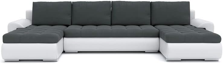 Sofa - Eck, mit Schlaffunktion und Bettkasten Tokio III, Eckcouch aus Kunstleder, Sofa U Form 302 × 159 × 89 cm, Couch Wohnzimmer