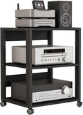Regal HiFi Rack HiFi, Stereo-Komponenten-Rack mit Rollen, 3-4-stufige HiFi-Lautsprecherständer, AV-Medienständer, 3 Layer), YLLFFLL