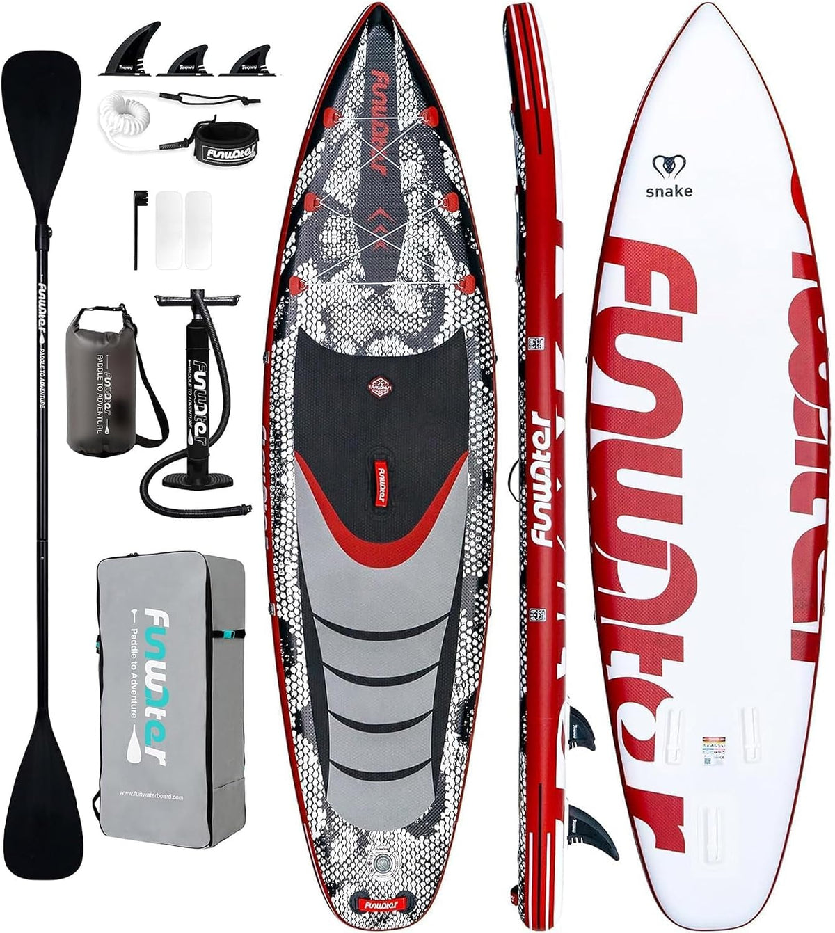 FunWater SUP-Board, 10'6', aufblasbares Stand-Up Paddle Board für alle Könnensstufen, ideal für Einsteiger & Familien, mit Anti-Rutsch Eva-Deck