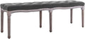 vidaXL Truhen & Kisten, Bank Leinen Massivholz 150x40x48 cm Dunkelgrau