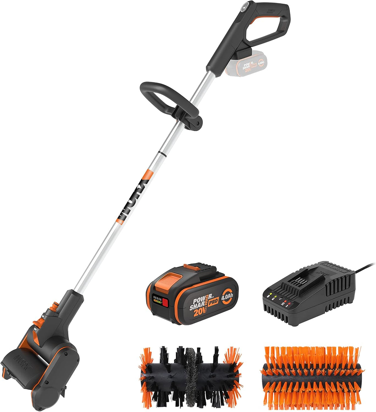 WORX Schrubber & Bürsten, WG441E Akku-Multi-Bürste 20V, inkl. 4Ah Akku & Schnellladegerät