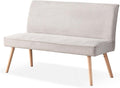 Sitzbank, Paul, Kord Stoff Esszimmerbank 140cm gepolstert Holzbank für Esszimmer, Flur, Garderobe mit Massivholzbeinen, skandinivisch modern Design