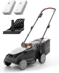 LiTHELi U20 Akku Rasenmäher, Elektro, 38cm Schnittbreite, bis 300 m², 40L Fangkorb, 25-75 mm Schnitthöhe, inkl. 2 × 4, 0 Ah Akkus