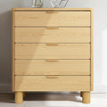 Kommode, 95 cm, 5 Schubladen mit Rillen-Design, Hometopia
