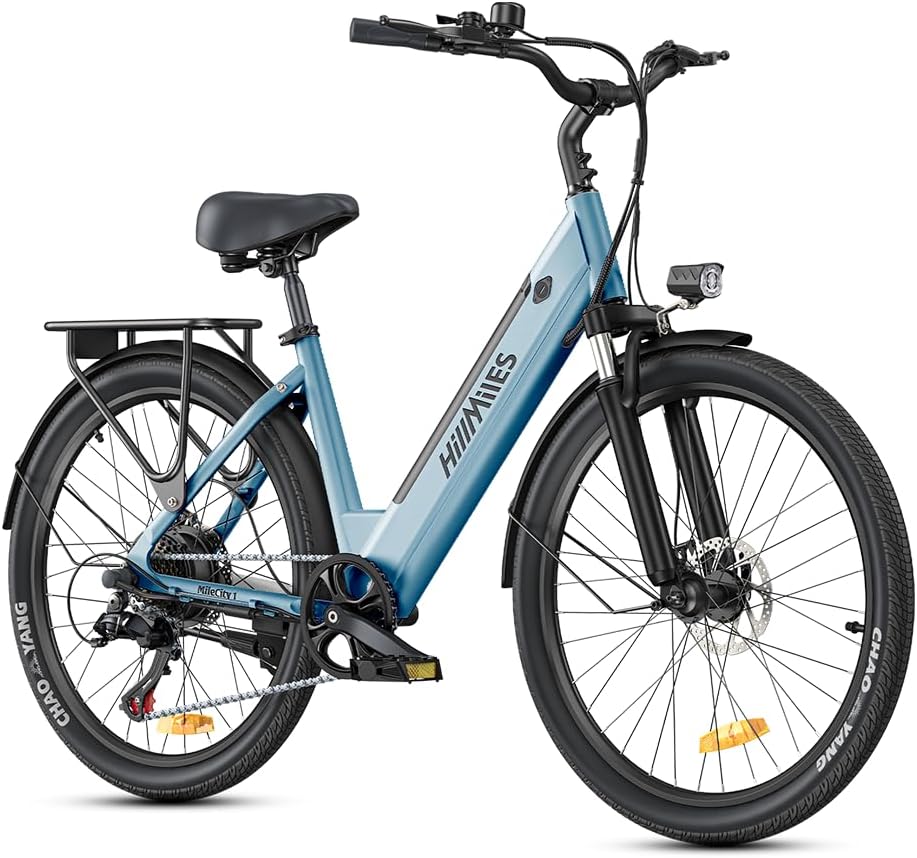 HillMiles E-Bike-Akku, MileCity1 26' E-Bike für Erwachsene, 7 Gang Elektrofahrrad mit Austauschbarem 36V 13Ah Akku, 25 km/h und 80