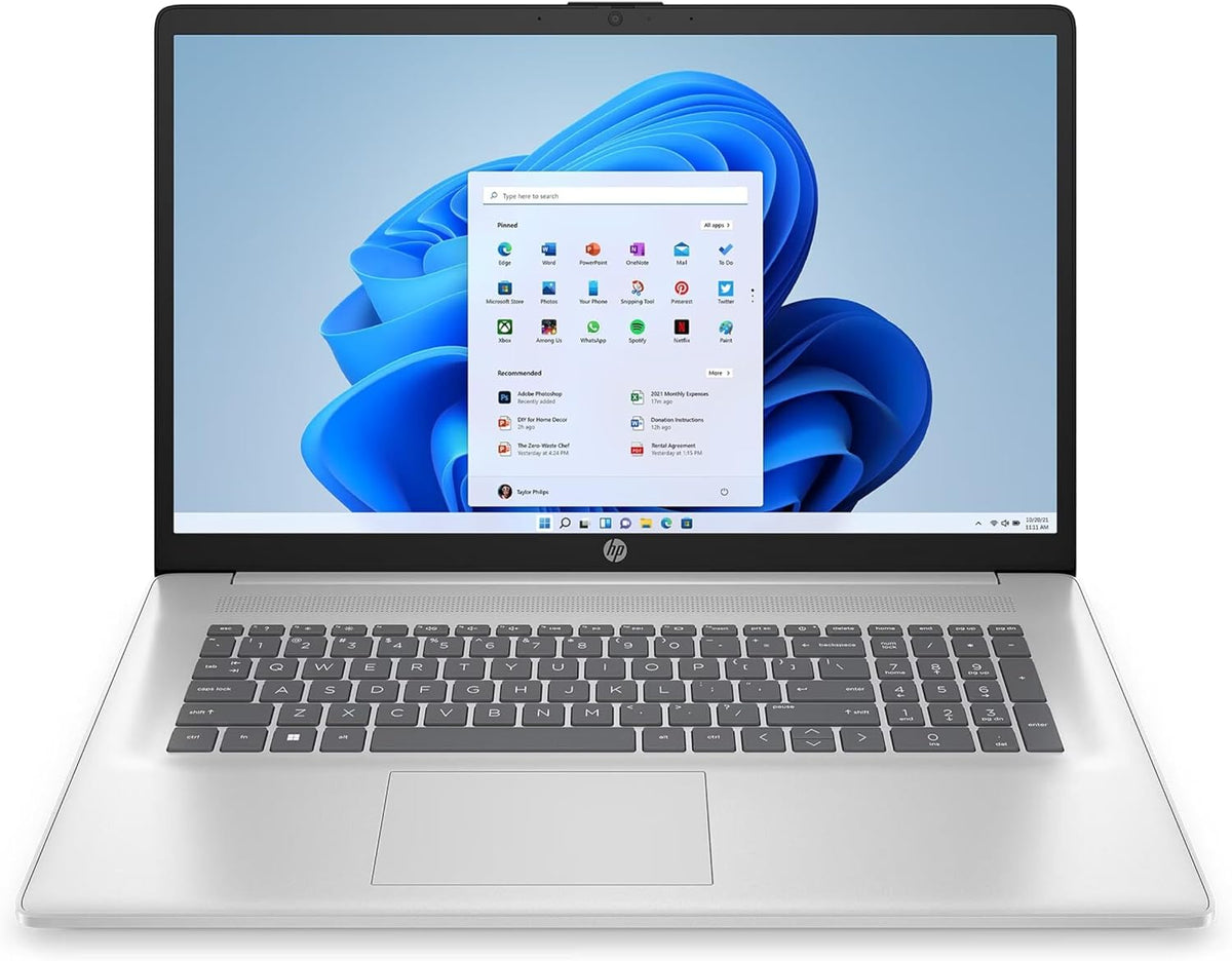 HP Normale Laptops, Laptop 17, 3 Zoll IPS Full-HD, Intel Core i5 1334U, 10 x 4.60 GHz, 16 GB RAM, 512 GB SSD, Norton 360, Silber, Windows 11