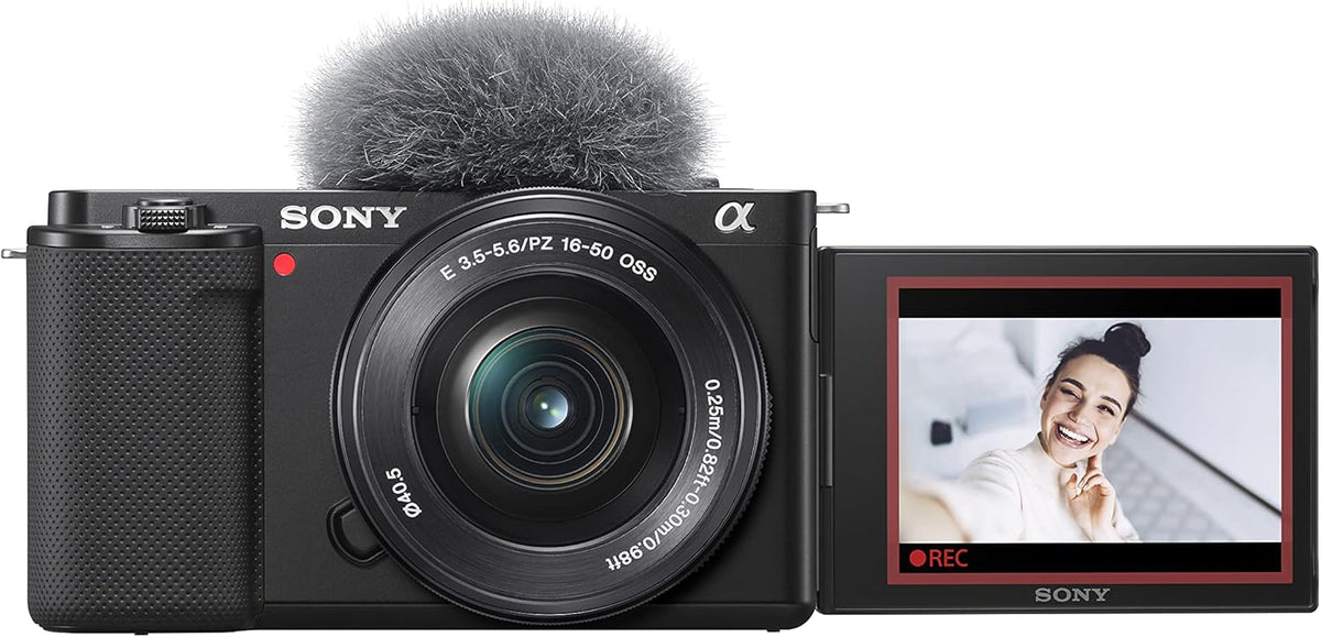Sony Kompakte Systemkameras, ZV-E10 Systemkamera mit 16, 50mm Objektiv (APS-C), 4K-Video, schwenkbares Display, Echtzeit-Augen-Autofokus