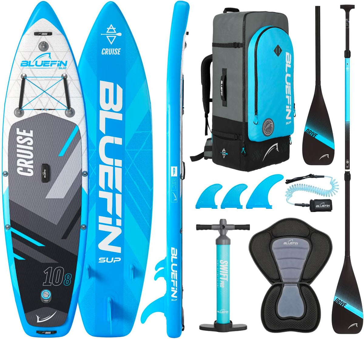 Bluefin SUP SUP-Board, 2020 CRUISE Board Set, Blau, 10'8'