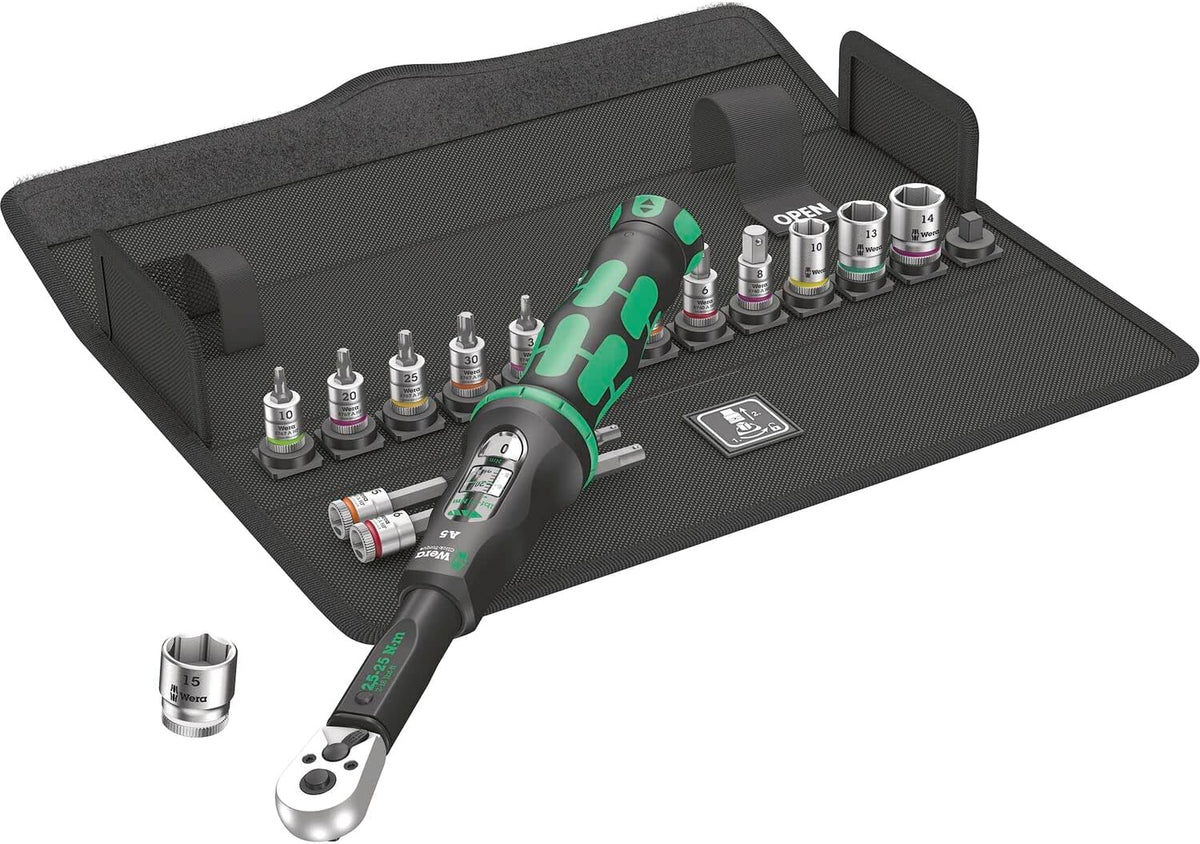 Wera 05004180001 1 Bicycle Set Torque Fahrrad, Drehmomentschlüssel Satz, 5-25 Nm, 16-teilig