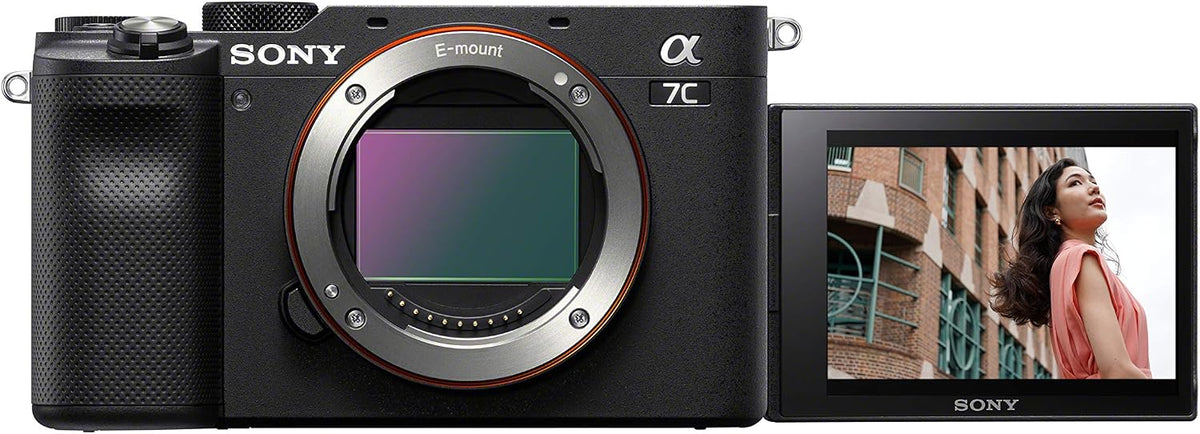 Sony 7C Alpha Spiegellose E-Mount Vollformat- Digitalkamera, ILCE-7C (24, 2 MP, 5cm (3 Zoll) Touch-Display, Echtzeit-AF) Body - schwarz