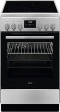 AEG Standherd mit Glaskeramik- Kochfeld, 50cm, 1 Paar Teleskopschienen, Bräter- und Mehrkreiskochzone, Grill, Edelstahl mit Antifingerprint
