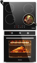 Karinear 60 4 3500W 60L Einbau-Küchenset cm Induktionskochfeld Platten & Backofen, Umluft 2200W, Touch/Drehknopf, Kindersicherung, Timer