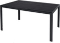 Esstisch Gartentisch anthrazit schwarz, Pflegeleicht Gartenmöbel Tisch Aluminium Tischplatte Non Wood Holzimitat wetterfest 150 × 90 × 74cm, FineHome