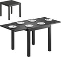 Esstisch, Gartentisch Ausziehbar für 4-6 Personen 80/160 x 80 cm Schwarz, Outsunny