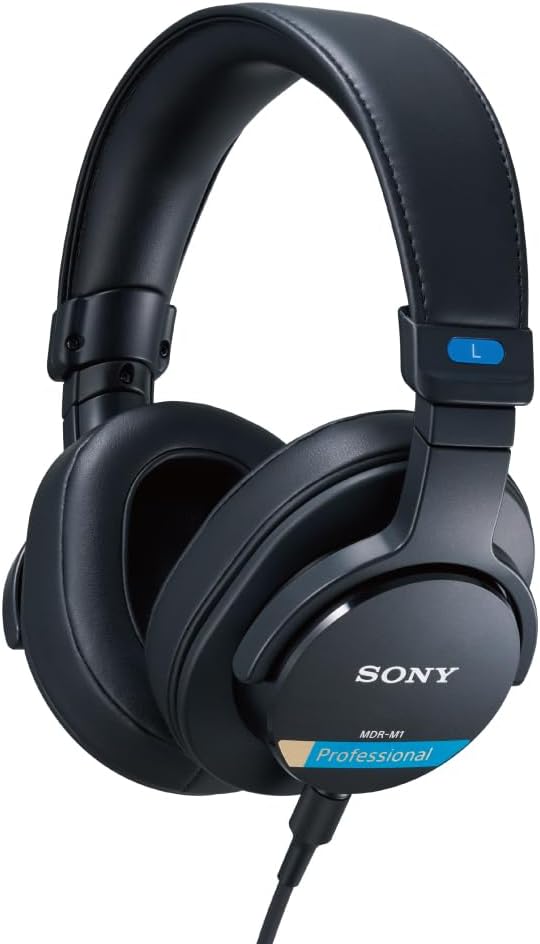 Sony Studio-Kopfhörer, MDR-M1 Studio Closed Back Headphones - Wired, Ultra-Wideband Playback (5Hz-80kHz), Ideal for Studio Recording & Mixing