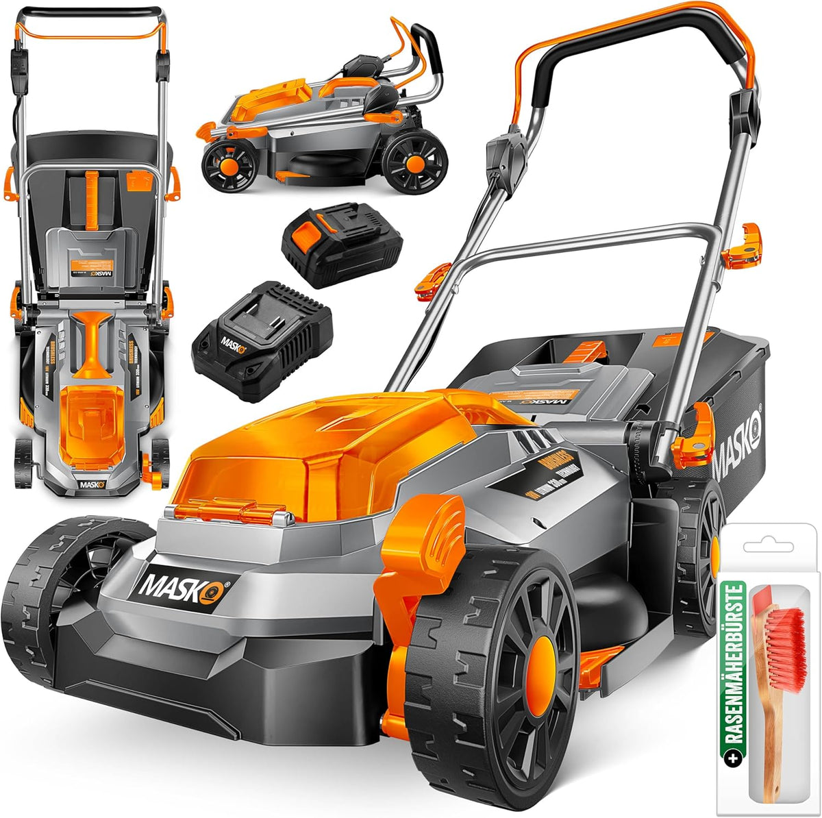 MASKO ® Akku Rasenmäher, mit Mulchfunktion