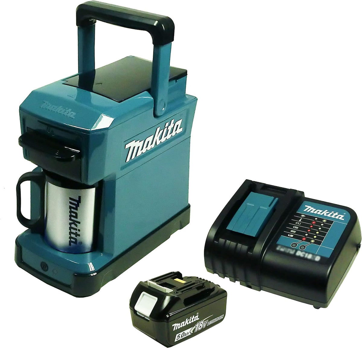 Makita Kaffeemaschine,   DCM 501 Akku-Kaffeemaschine mit Akku 5 Ah und