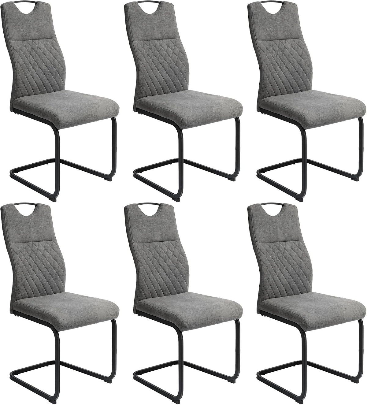 Esszimmerstuhl, Esszimmerstühle 6er Set, Stühle Schwingstuhl hohe Rückenlehne, gepolstert Beistellstühle, Stuhl Wohnzimmerstuhl 150kg (6 Seats), JIEXI