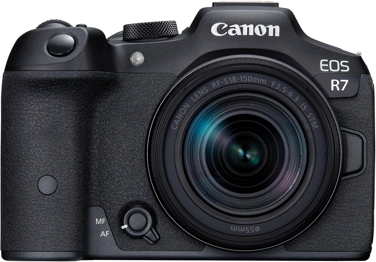 Canon Digitale Spiegelreflexkameras, EOS R7 Systemkamera mit RF-S 18, 150mm Objektiv, 32, 5MP APS-C CMOS-Sensor, Dual Pixel CMOS AF II