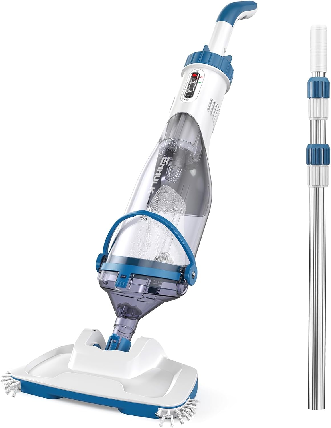 Enhulk 2025 34cm 60 3 4200L Poolsauger Akku Verbesserter breiter Kopf Betriebsdauer bis zu Minuten Poolreiniger mit Filter & Teleskopstange Absaugung