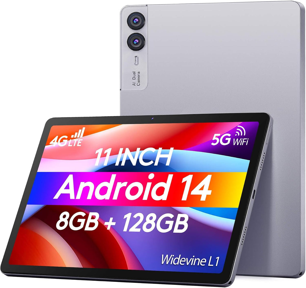 Wainyok Tablet PCs, 11 Zoll Android 14 Tablet mit 8GB RAM + 128GB ROM (1TB TF)