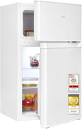 Exquisit Kühl-Gefrierkombination, Kühlschrank mit Gefrierfach, 85 l, 4-Sterne, LED, Klein, Weiß