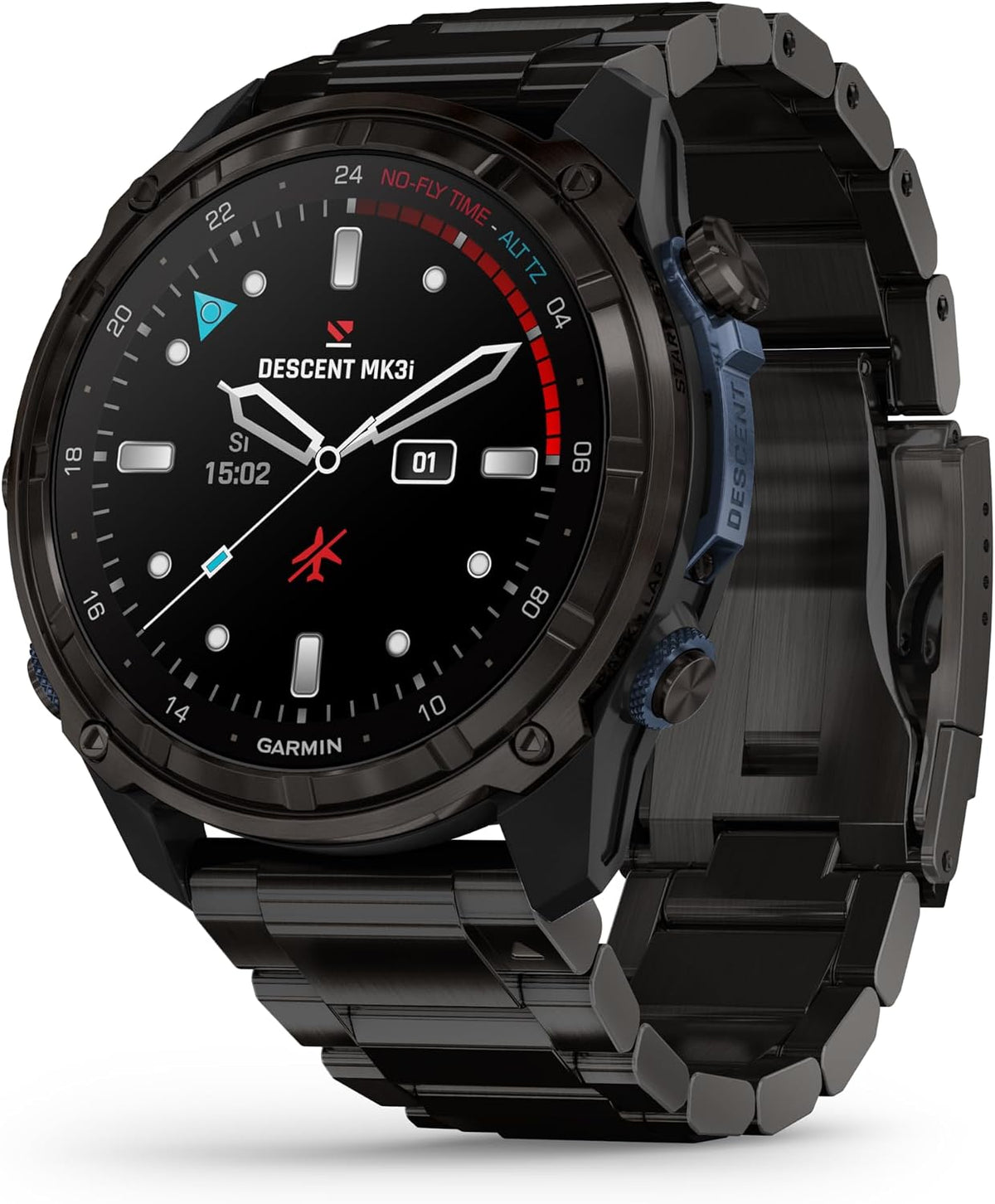 Garmin Schwimmcomputer, Descent Mk3i Tauchcomputer und Multisport GPS Smartwatch, Air Integration, Black Titanium