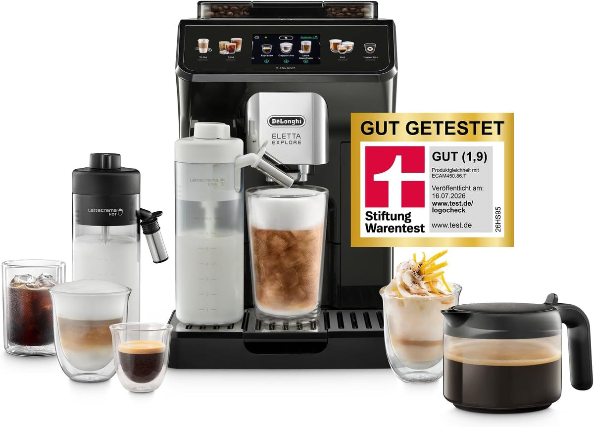 De'Longhi Kaffeevollautomat,   Eletta Explore - Kaffeevollautomat mit 50+ Getränken Cold