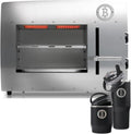 Beefer Elektrogrills, E- XL 800°C Oberhitzegrill Elektrogrill Edelstahl mit Thermobecher & Thermobehälter im Set