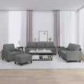 Sofa 4-TLG., garnitur mit Kissen Dunkelgrau Stoff, strapazierfähiges Wohnzimmer Set mit bequemer Polsterung