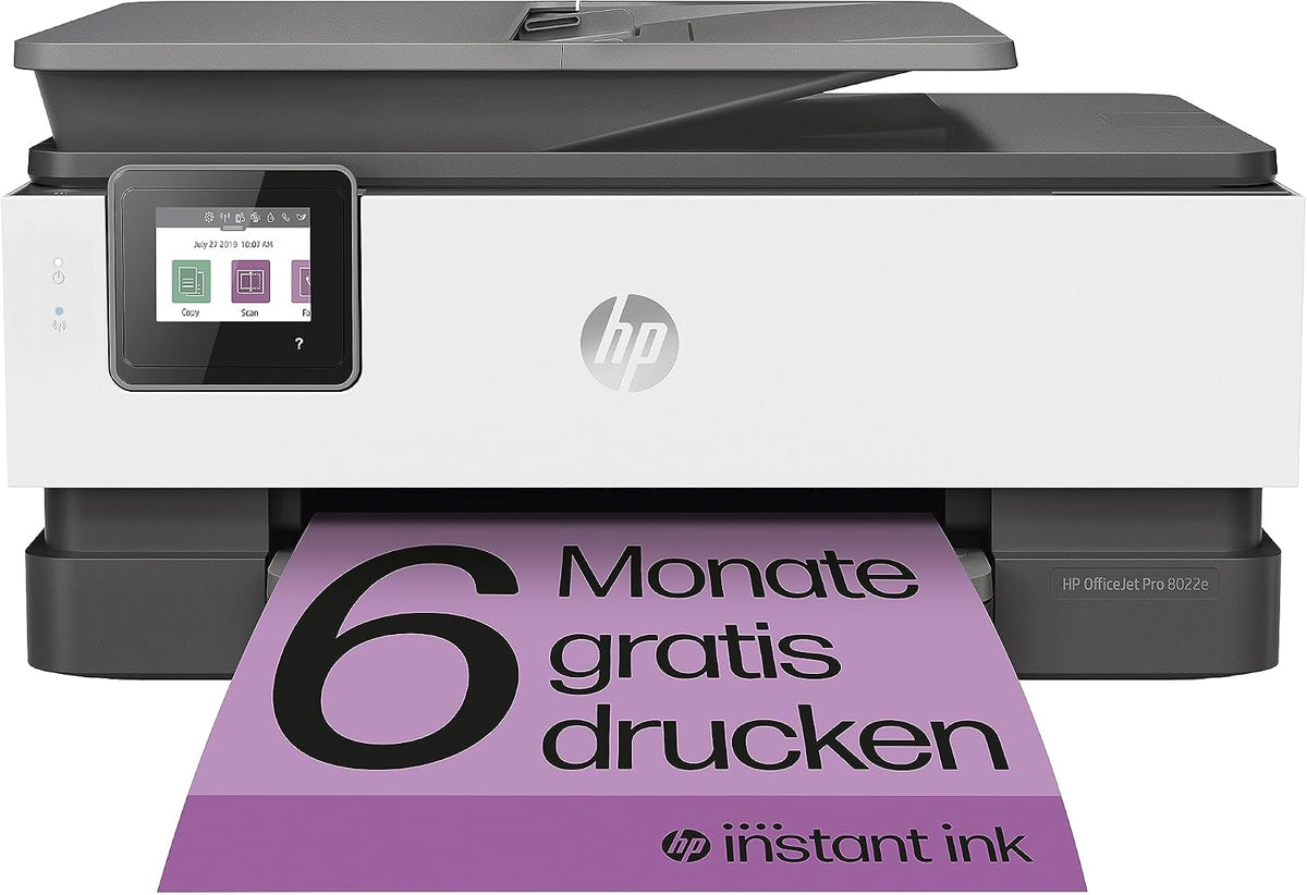 HP Tintenstrahl, OfficeJet Pro 8022e Multifunktionsdrucker, 6 Monate gratis drucken Instant Ink inklusive, Scanner, Kopierer, Fax, WLAN, Duplex