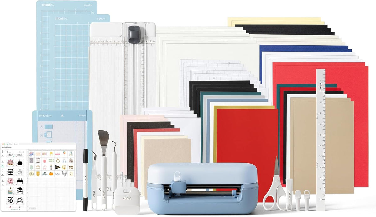 Cricut Stanzer, Joy™ 2 Ultimate Bundle + Digitale Inhalte, Intelligente kompakte Schneidemaschine mit Heißpresse für DIY-Bastelprojekte