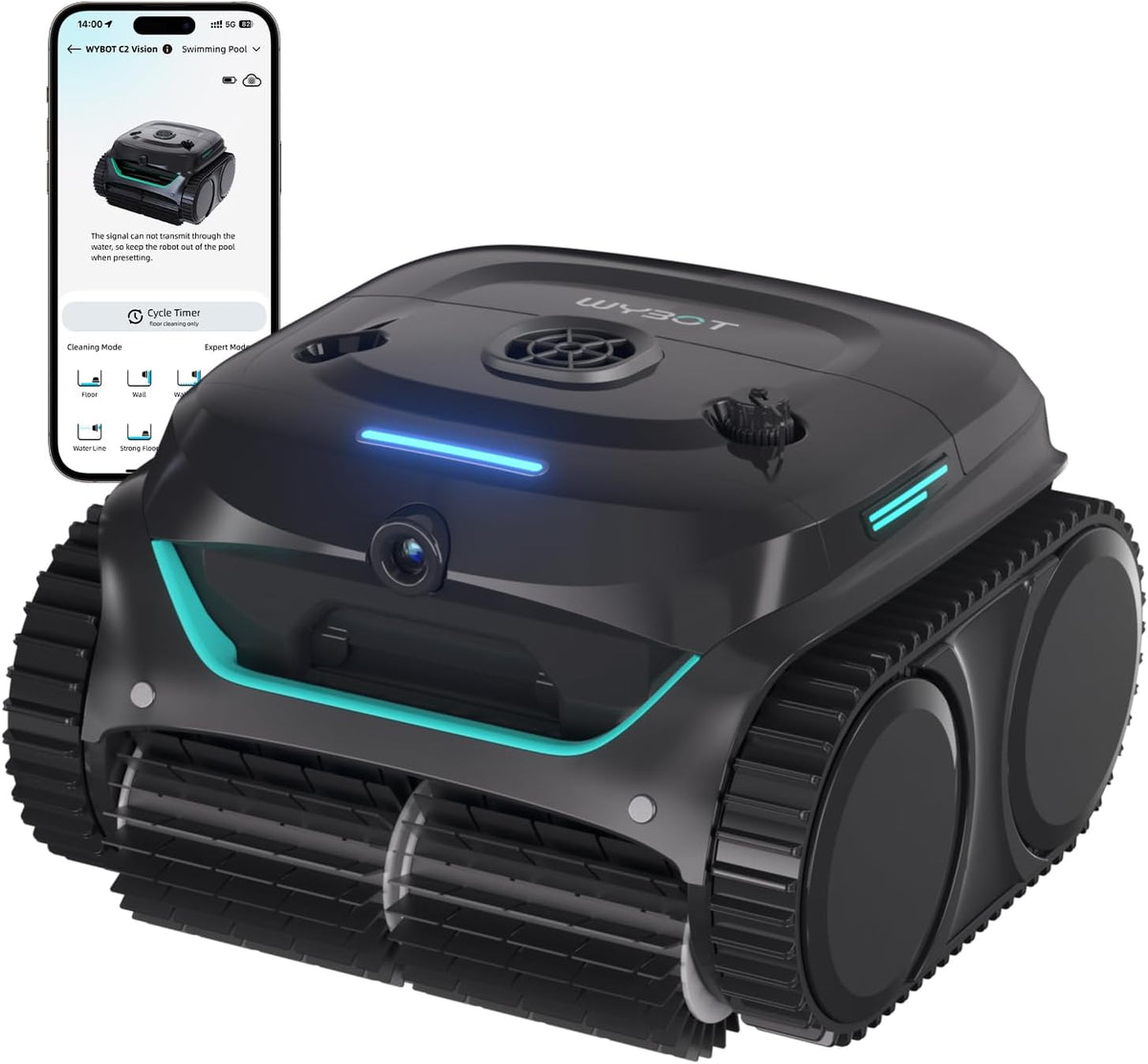 Poolroboter C2 Vision, mit AI Kamera und Akku 180min, 200m², WYBOT