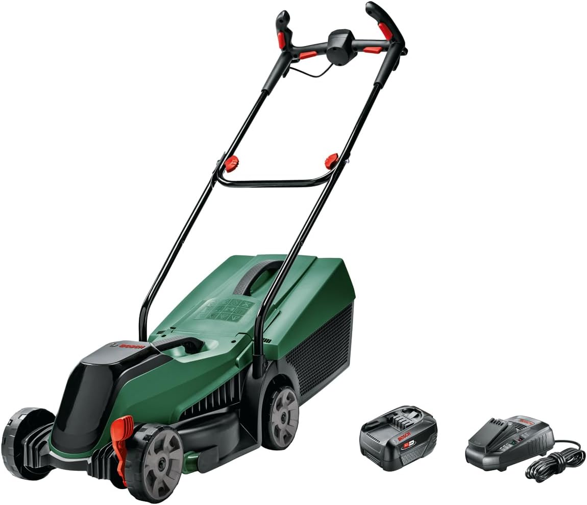 Bosch Akku- Rasenmäher, CityMower 18V-32 (18 Volt, 1x Akku 4 Ah, bürstenloser Motor, Schnittbreite 32 cm, Rasenflächen bis 300 m²
