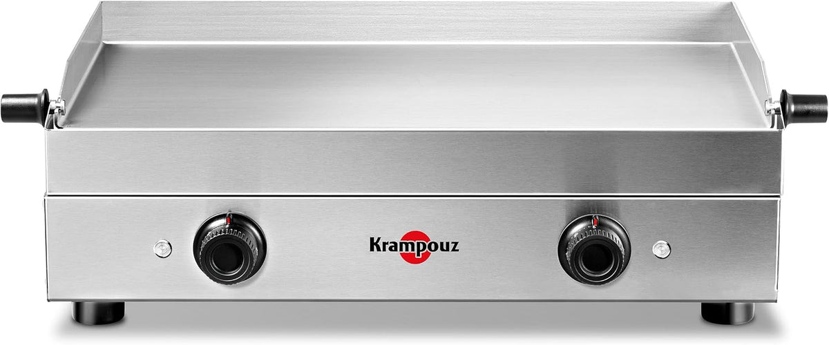 Krampouz Elektrische Grillpfannen, Elektrische Plancha SAVEUR - Edelstahl-Grillplatte 64 x 33 cm - 3200 Watt - 2 Grillbereiche - 2 Thermostate