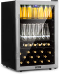 Getränkekühlschrank Beersafe, 147 L, Kühlschrank mit Glastür, Silber-Schwarz, Klarstein