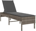 Liege Sonnen, mit Auflage Grau 55 × 200 × 44 cm Poly Rattan, vidaXL