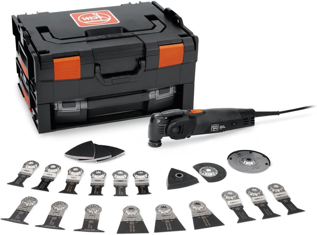 FEIN Benzin-Multitool, Multimaster MM 700 Max BLACK EDITION, Unser bestes MultiTool mit über 30 Zubehören zum Sägen, Schleifen, Schneiden, 450 W